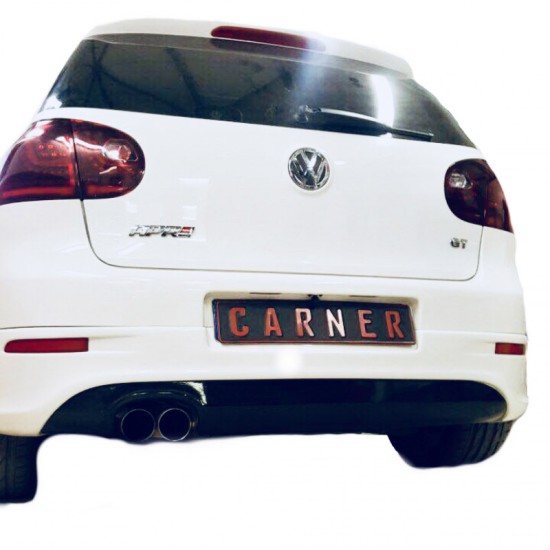 Πισινός Προφυλακτήρας Για VW Golf V (5) 03-08 R32 Look Με Εξατμίσεις Αριστερά Μαύρο Ματ Από Abs Πλαστικό