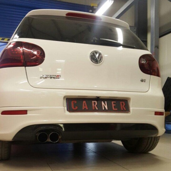 Πισινός Προφυλακτήρας Για VW Golf V (5) 03-08 R32 Look Με Εξατμίσεις Αριστερά Μαύρο Ματ Από Abs Πλαστικό