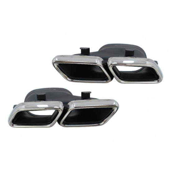 Diffuser Πίσω Προφυλακτήρα Για Mercedes-Benz GLE Coupe C292 2015-2019 GLE63 Amg Look Για Amg Sport Line Προφυλακτήρες Σετ Με Μπούκες Χρωμίου