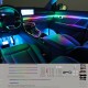 Ambient Light Διακοσμητικός Φωτισμός Κιτ Οπτικής Ίνας Αυτοκινήτου Με Bluetooth Μαύρο Χρώμα Με 18 Φώτα / 64 Χρώματα
