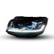 Μπροστινά Φανάρια Set Για Vw Transporter T6 15-20 DRL Full Led Μαύρα Με Μοτέρ Carner Με Δυναμικό Φλας