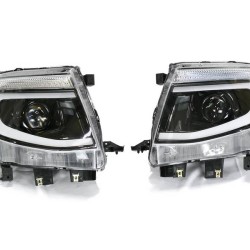 Μπροστινά Φανάρια Set Για Ford Ranger T6 2012-2015 DRL Dynamic Μαύρα Full Led Με Μοτέρ