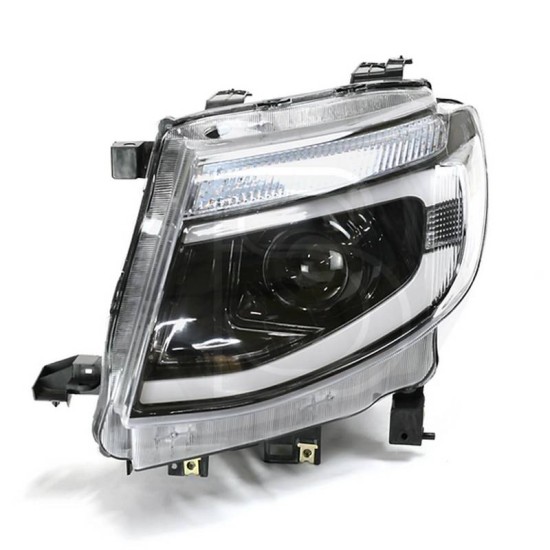Μπροστινά Φανάρια Set Για Ford Ranger T6 2012-2015 DRL Dynamic Μαύρα Full Led Με Μοτέρ