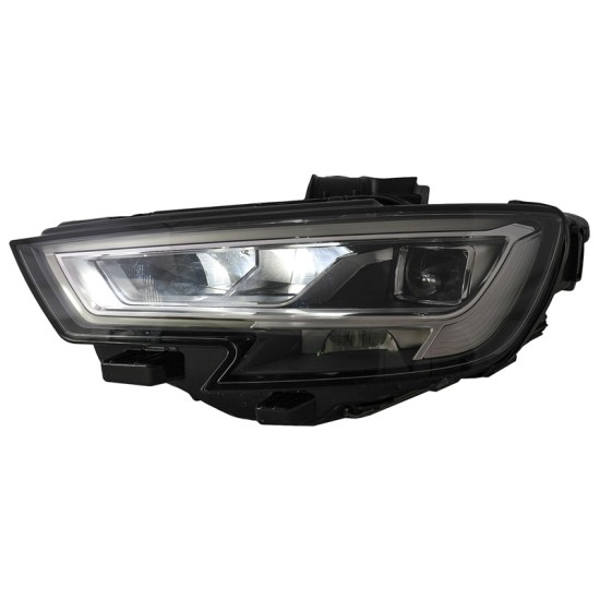 Μπροστινά Φανάρια Set Για Audi A3 8V 16-18 DRL Full Led & Led Signal Μαύρα Upgrade Από Εργοστασιακό Xenon Carner