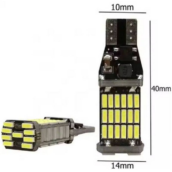 Λάμπες Led W16W W2.1x9.5D T16 12volt 45 Smd 600667 2 Τεμάχια