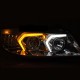 Μπροστινά Φανάρια Set Για Bmw 3 E90 / E91 05-08 G60 Look 3D DRL & Led Φλας Μαύρα H7/H1 Reliable Auto Parts