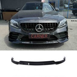 Μπροστινό Spoiler Για Mercedes-Benz  C-Class C205 / W205 Facelift 19-21 Amg Line Μαύρο Γυαλιστερό Brabus Look 3 Τεμάχια