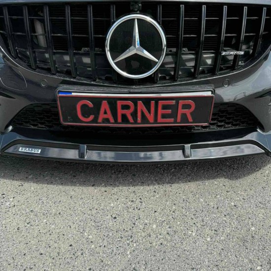 Μπροστινό Spoiler Για Mercedes-Benz  C-Class C205 / W205 Facelift 19-21 Amg Line Μαύρο Γυαλιστερό Brabus Look 3 Τεμάχια