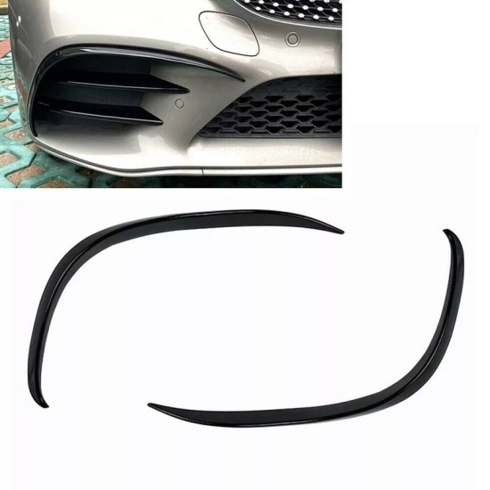 Splitters Μπροστινού Προφυλακτήρα Για Mercedes-Benz C-Class W205 / C205 / S205 2014-2018 Amg Line Έκδοση Γυαλιστερό Μαύρο 2 Τεμάχια