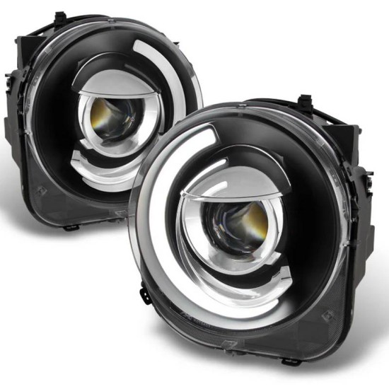 Μπροστινά Φανάρια Set Για Jeep Renegade 2014+ DRL Tube Lights Μαύρα H7 Manual Akkon