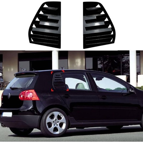 Καπάκια Πισινών Παραθύρων Για VW Golf V (5) 03-08 Μαύρα 2 Τεμάχια