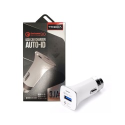 Φορτιστής Αναπτήρα Αυτοκινήτου CC-305 Με 1 Θύρα USB 3.1A 12V Λευκός 1 Τεμάχιο