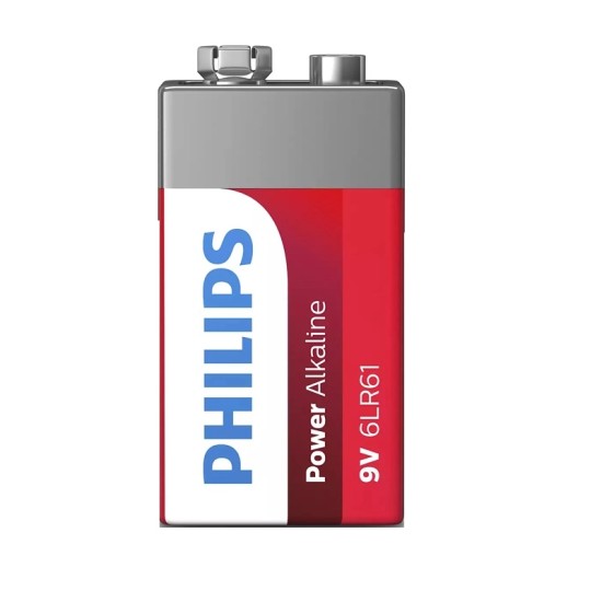 Αλκαλική Power Μπαταρία 9V 6LR61 Philips 1 Τεμάχιο