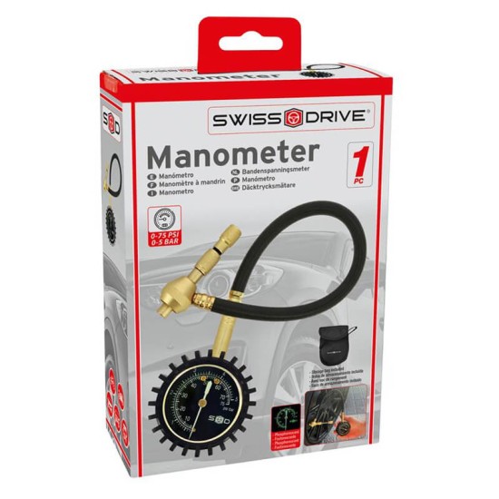 Μετρητής Πίεσης Ελαστικών Αναλογικός 75 Psi 5 Bar Swiss Drive TYRE060