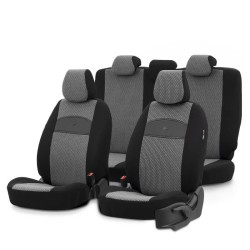 Καλύμματα Αυτοκινήτου Otom Smart Design Universal Ύφασμα / Δερματίνη Σετ Εμπρός / Πίσω 11 Τεμαχίων Μαύρο / Γκρι SLTSMT102-NZ