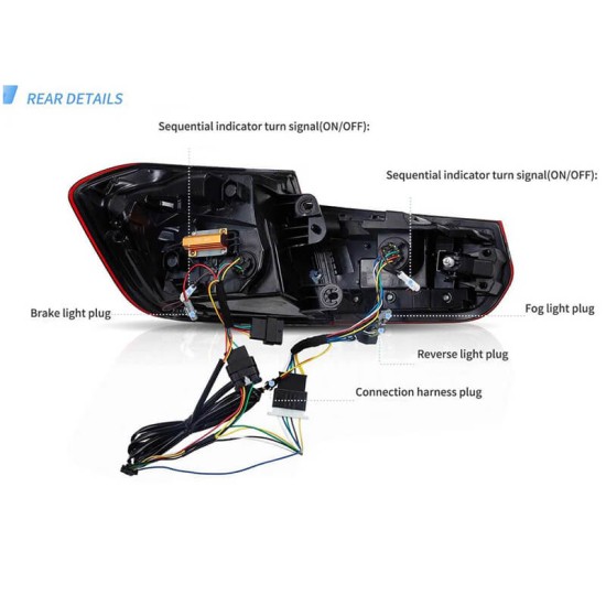 Πισινά Φανάρια Set Για Bmw 3 F30 11-18 Sedan CSL M3 F80 / Laser Look Red/Crystal Vland Πισινά Φανάρια Set Για Bmw 3 F30 11-18 Sedan CSL M3 F80 / Laser Look Red/Crystal Vland