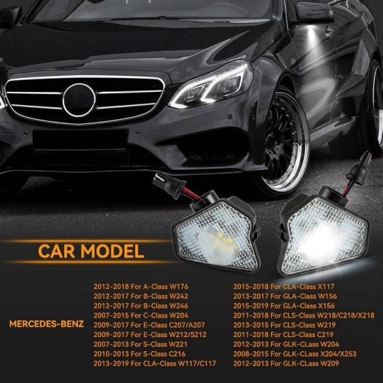 Φως Καθρέπτη Για  Mercedes-Benz W201 / W246 / C117 / C218 / C207 /  X156 / W176 / W201 / W202 / W204 / W124 / W212 / W221 SMD Led 6000K Λευκά 2 Τεμάχια