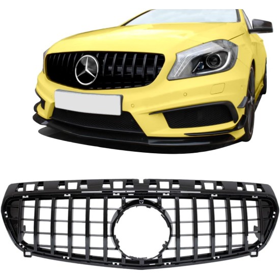 Μάσκα Για Mercedes-Benz A-Class W176 12-15 GT Amg Panamericana Look Μαύρη 1 Τεμάχιο