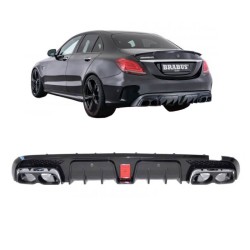 Diffuser Πίσω Προφυλακτήρα Για Mercedes-Benz C-Class W205 14-20 Sedan Brabus Look Με Μαύρες Μπούκες Diffuser Πίσω Προφυλακτήρα Για Mercedes-Benz C-Class W205 14-20 Sedan Brabus Look Με Μαύρες Μπούκες