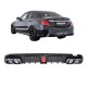 Diffuser Πίσω Προφυλακτήρα Για Mercedes-Benz C-Class W205 14-20 Sedan Brabus Look Με Μαύρες Μπούκες