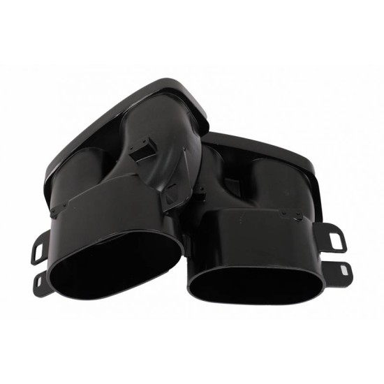 Diffuser Πίσω Προφυλακτήρα Για Mercedes-Benz C-Class W205 14-20 Sedan Brabus Look Με Μαύρες Μπούκες