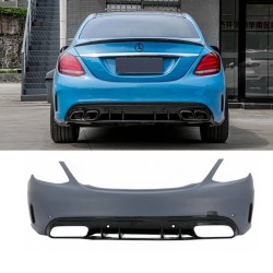 Πισινός Προφυλακτήρας Για Mercedes-Benz C-Class W205 Sedan 14-21 Amg C63s Facelift Look