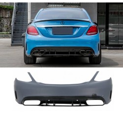 Πισινός Προφυλακτήρας Για Mercedes-Benz C-Class W205 Sedan 14-21 Amg C63s Facelift Look