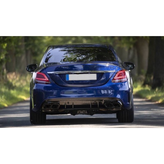 Πισινός Προφυλακτήρας Για Mercedes-Benz C-Class W205 Sedan 14-21 Amg C63s Facelift Look