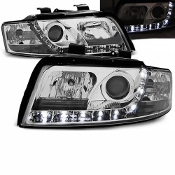 Μπροστινά Φανάρια Set Για Audi A4 B6 00-04 DRL Χρωμίου H1/H1 Sonar Μπροστινά Φανάρια Set Για Audi A4 B6 00-04 DRL Χρωμίου H1/H1 Sonar
