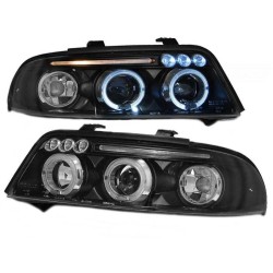 Μπροστινά Φανάρια Set Για Audi A4 B5 99-00 Angel Eyes & Led Μαύρα H1/H1 Junyan Μπροστινά Φανάρια Set Για Audi A4 B5 99-00 Angel Eyes & Led Μαύρα H1/H1 Junyan