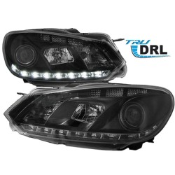 Μπροστινά Φανάρια Set Για Vw Golf VI (6) 08-12 TRU DRL Μαύρα H7/H1 Με Μοτέρ Sonar Μπροστινά Φανάρια Set Για Vw Golf VI (6) 08-12 TRU DRL Μαύρα H7/H1 Με Μοτέρ Sonar