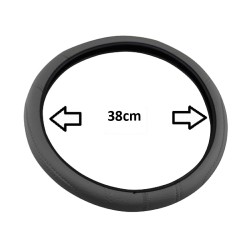 Κάλυμμα Τιμονιού Αυτοκινήτου Δερματίνη Με Γαζιά Γκρι Large 40cm Κάλυμμα Τιμονιού Αυτοκινήτου Δερματίνη Με Γαζιά Γκρι Large 40cm