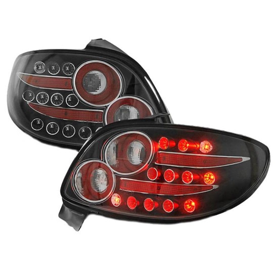Πισινά Φανάρια Set Για Peugeot 206 98-07 Led Μαύρα LH Group