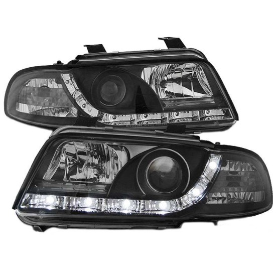 Μπροστινά Φανάρια Set Για Audi A4 B5 94-98 DRL Μαύρα H1/H1 Sonar