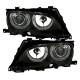 Μπροστινά Φανάρια Set Για Bmw 3 E46 Sedan/Caravan 01-05 Angel Eyes Μαύρα H7/H7 Με Μοτέρ Depo