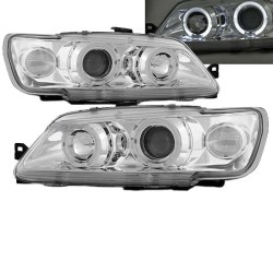 Μπροστινά Φανάρια Set Για Peugeot 306 93-97 Angel Eyes Χρωμίου H1/H1 JunYan Μπροστινά Φανάρια Set Για Peugeot 306 93-97 Angel Eyes Χρωμίου H1/H1 JunYan