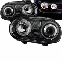 Μπροστινά Φανάρια Set Για Vw Golf IV (4) 97-03 Angel Eyes Μαύρα H7/H7/H3 Depo Μπροστινά Φανάρια Set Για Vw Golf IV (4) 97-03 Angel Eyes Μαύρα H7/H7/H3 Depo