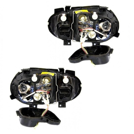 Μπροστινά Φανάρια Set Για Vw Golf IV (4) 97-03 Angel Eyes Μαύρα H7/H7/H3 Depo