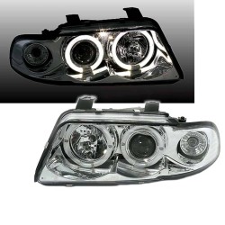 Μπροστινά Φανάρια Set Για Audi A4 B5 94-98 Angel Eyes Χρωμίου H1/H1 Sonar Μπροστινά Φανάρια Set Για Audi A4 B5 94-98 Angel Eyes Χρωμίου H1/H1 Sonar
