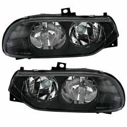 Μπροστινά Φανάρια Set Για Alfa Romeo 156 97-03 Μαύρα H7/H7 Depo