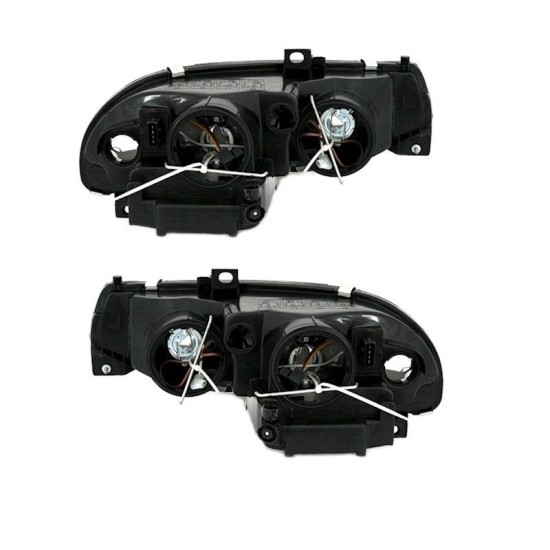Μπροστινά Φανάρια Set Για Alfa Romeo 156 97-03 Μαύρα H7/H7 Depo