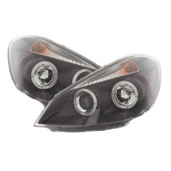 Μπροστινά Φανάρια Set Για Renault Clio 05-09 Angel Eyes Μαύρα H1/H1 Sonar
