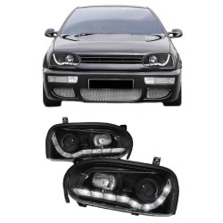 Μπροστινά Φανάρια Set Για Vw Golf 3 92-98 DRL Μάυρα H1/H1 JunYan Μπροστινά Φανάρια Set Για Vw Golf 3 92-98 DRL Μάυρα H1/H1 JunYan