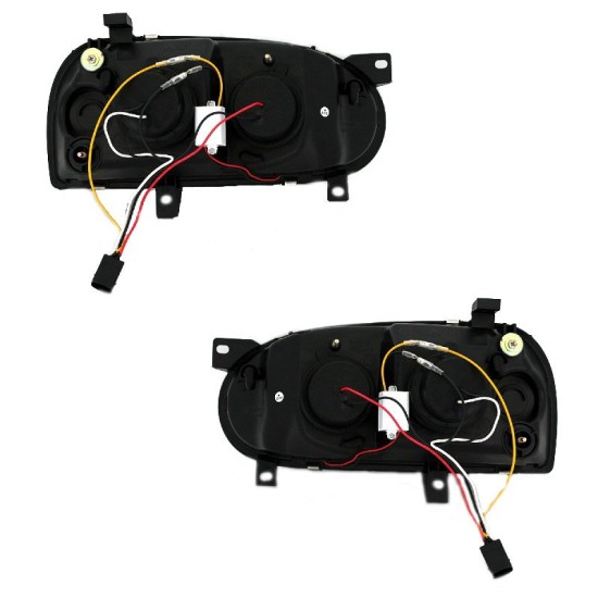 Μπροστινά Φανάρια Set Για Vw Golf 3 92-98 DRL Μάυρα H1/H1 JunYan
