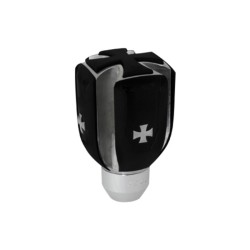 Πόμολο Λεβιέ Ταχυτήτων Universal Μαύρο/Ασημί Iron Cross Τετράγωνο Για Κανονική Όπισθεν GK05IC