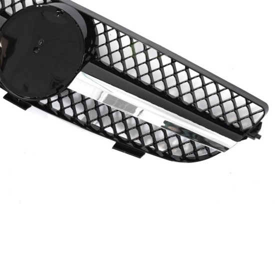 Μάσκα Για Mercedes-Benz CLK-Class W209 03-09 Amg Look Με Μονή Γρίλια Μαύρο/Χρώμιο 1 Τεμάχιο