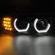 Μπροστινά Φανάρια Set Για Bmw 5 E39 95-03 3D Angel Eyes & Led Φλας Μαύρα H7/H1 Manual Reliable Auto Parts