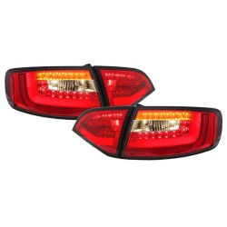 Πισινά Φανάρια Set Για Audi A4 B8 08-11 Avant Led Bar Κόκκινο/Crystal Litec