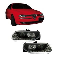 Μπροστινά Φανάρια Set Για Alfa Romeo 156 97-03 DRL Μαύρα H1/H1 Sonar