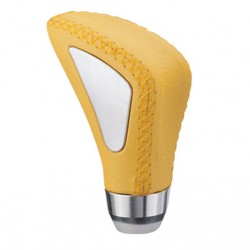 Πόμολο Λεβιέ Ταχυτήτων Universal Κίτρινο Με Ραφές Και Νίκελ Στο Πλάι Για Κανονική Όπισθεν 37004